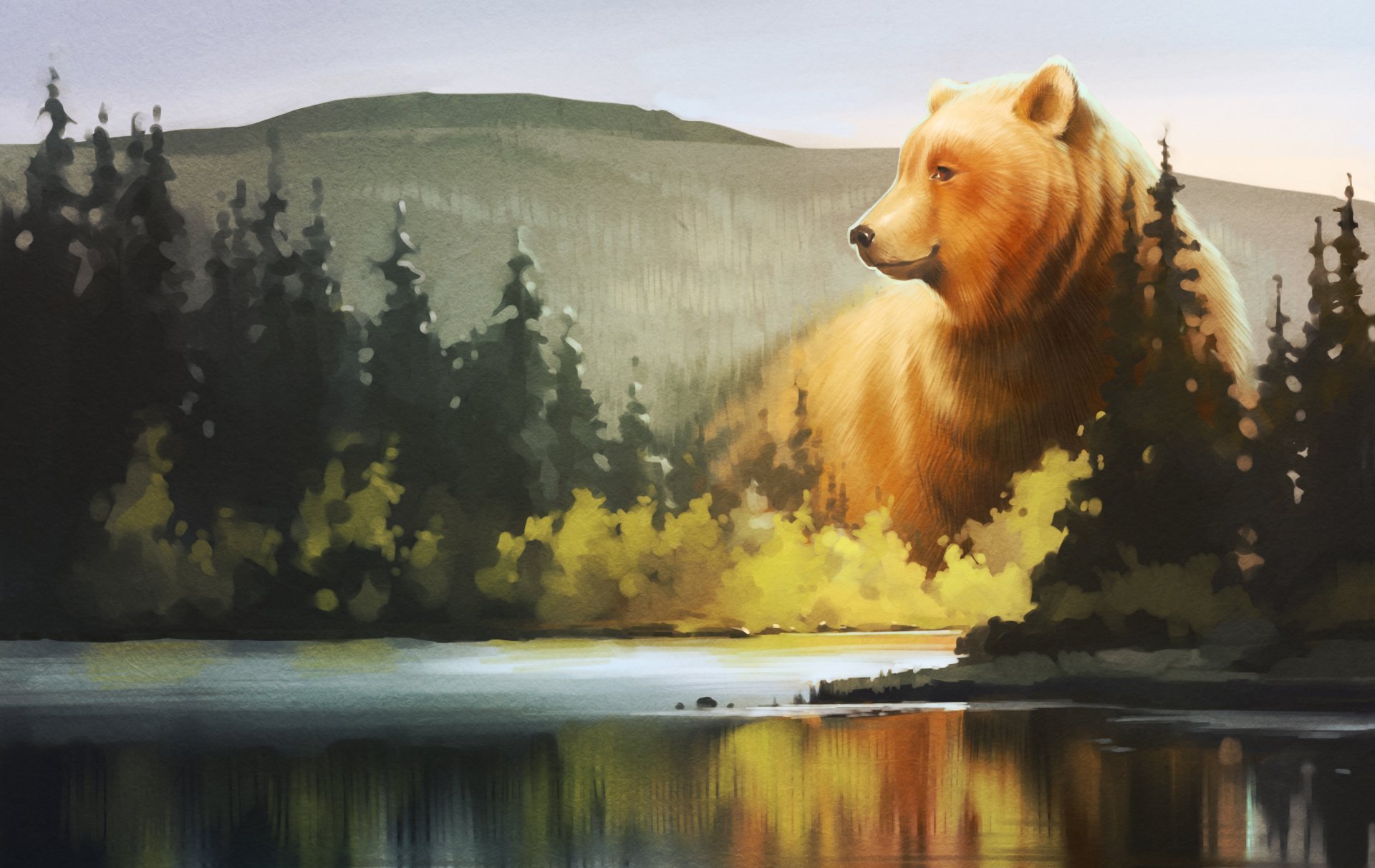 Фоновый рисунок медведь фото