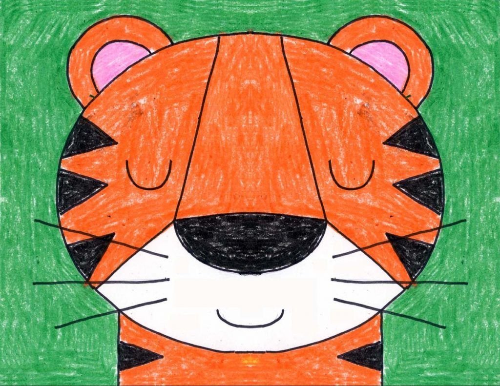 Голова тигра рисунок детский фото