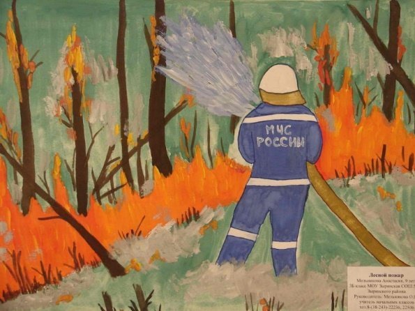 Гражданская оборона пожар рисунок детский фото