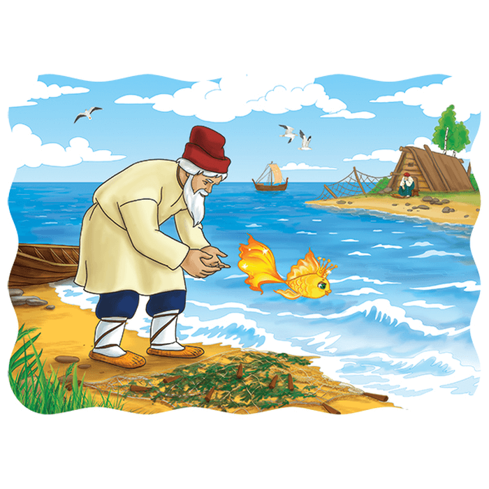 Иллюстрации к сказке о рыбаке и рыбке детские рисунки фото