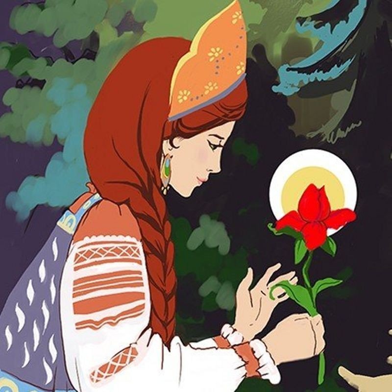 Иллюстрация к сказке аленький цветочек детский рисунок фото