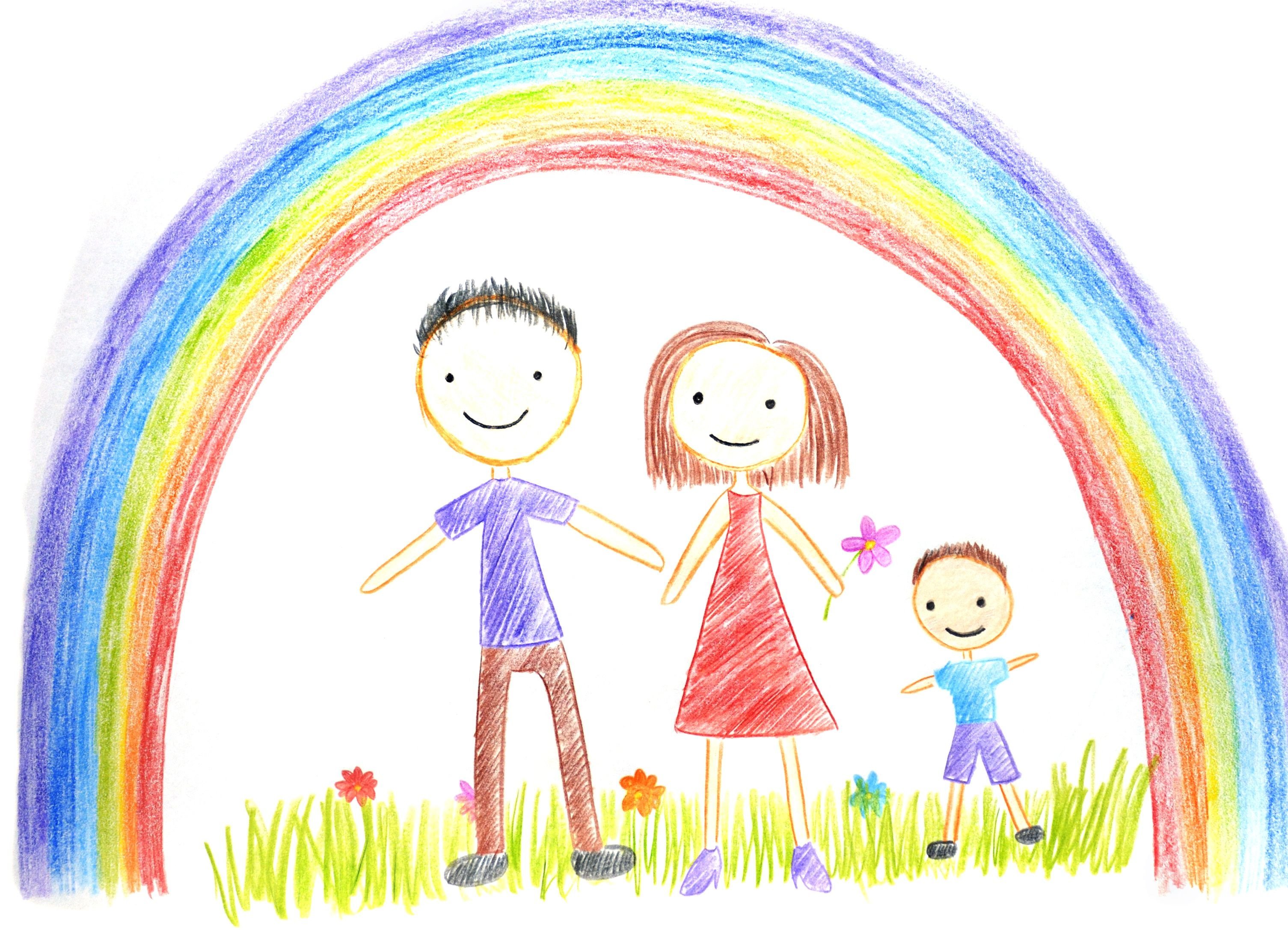 Картинка детский рисунок семья фото