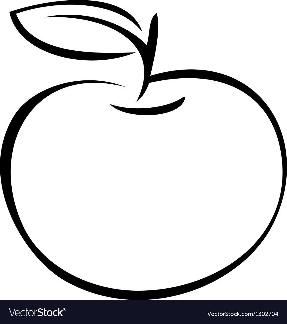 Картинка яблоко контурный рисунок фото