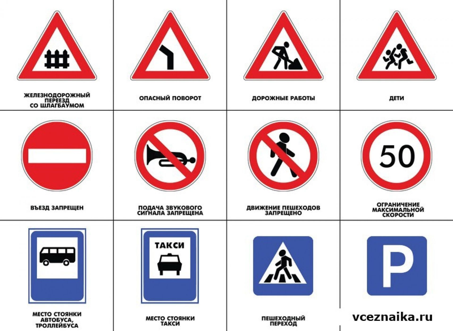 Картинки дорожные знаки по пдд для школьников фото