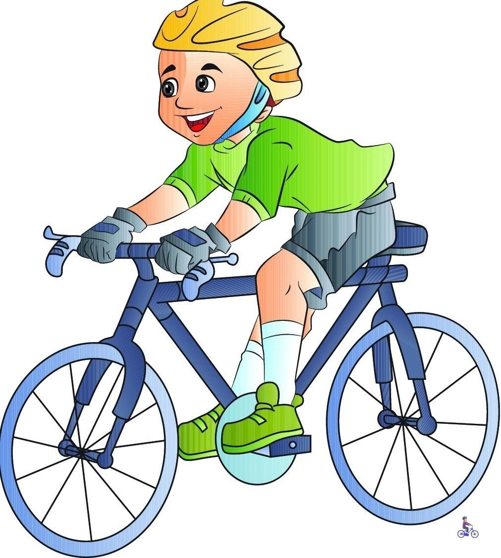 Катание на велосипеде рисунок детский фото