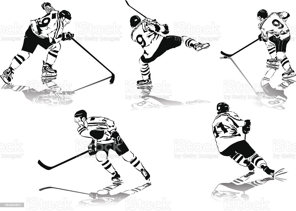 Хоккей контурный рисунок фото