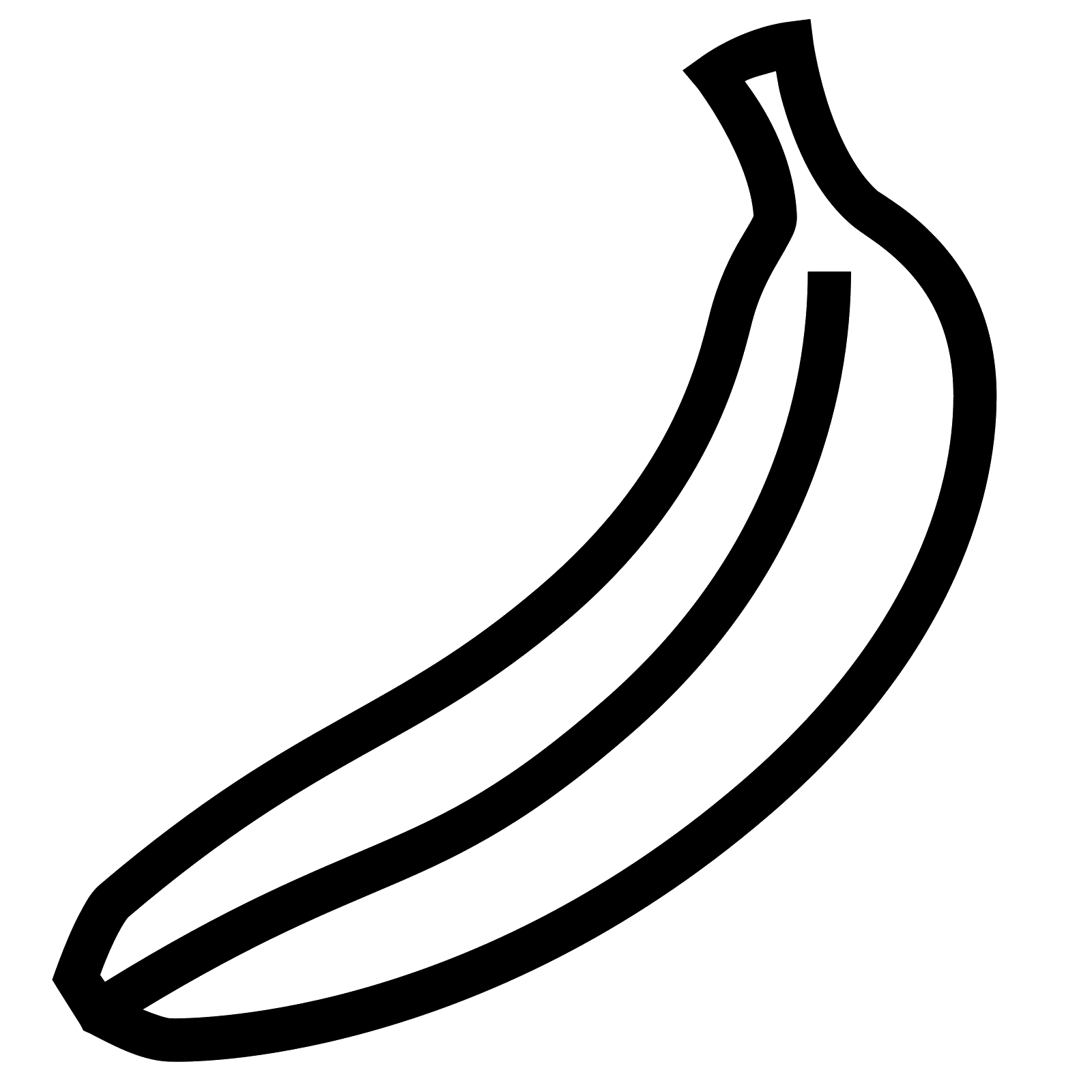 Контур банана на прозрачном фоне фото