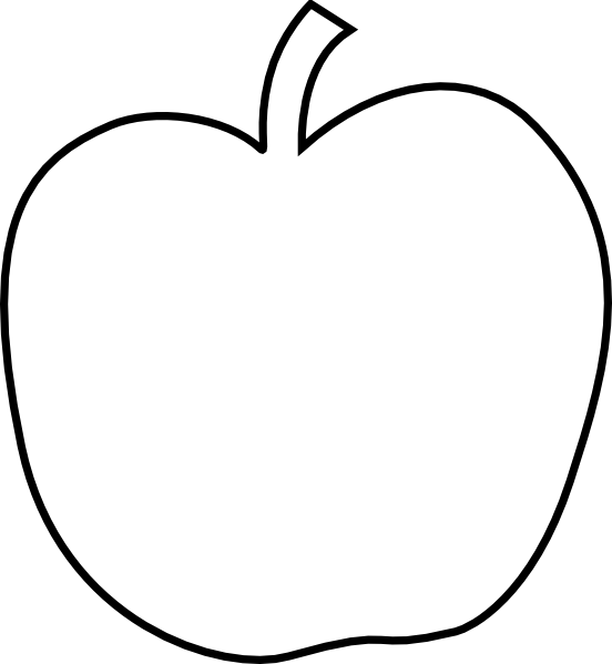 Контур яблоко для детей на прозрачном фоне фото