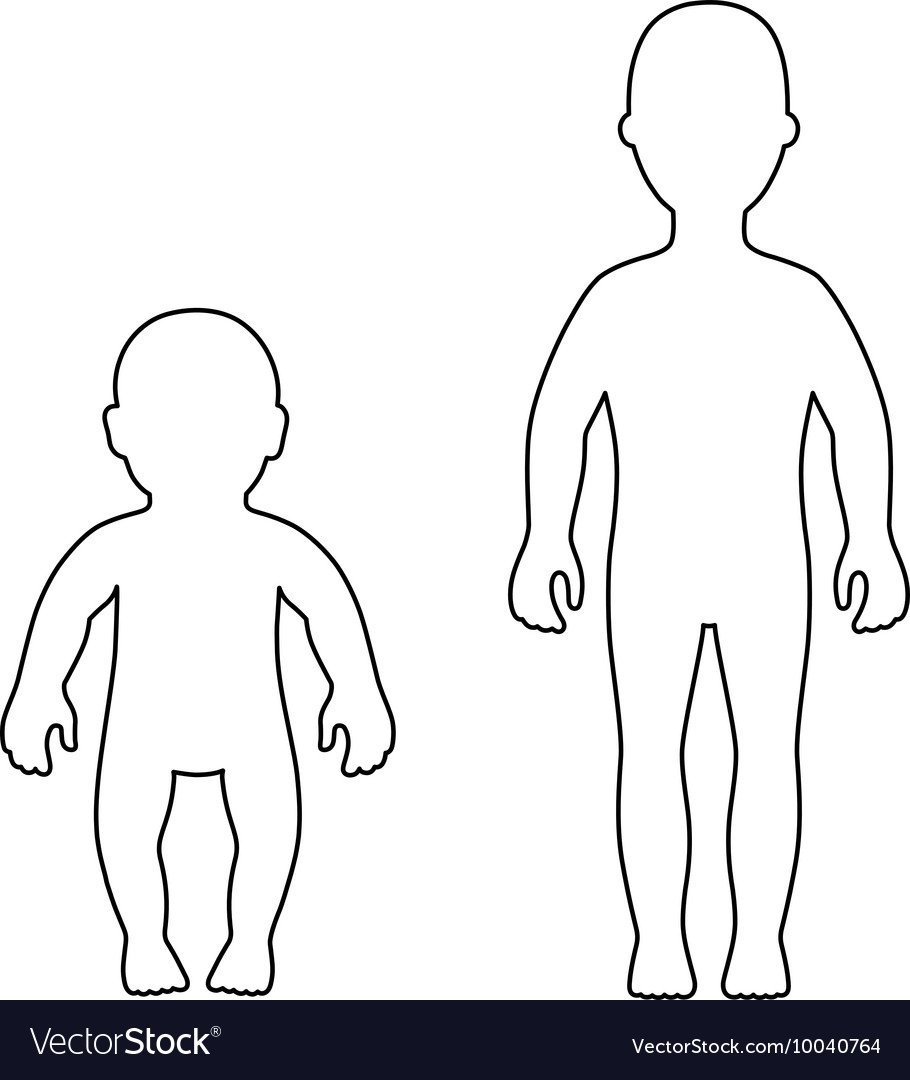 Контурный рисунок человека для детей фото