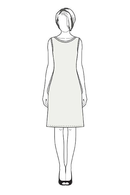 Контурный рисунок девушки в полный рост в платье фото