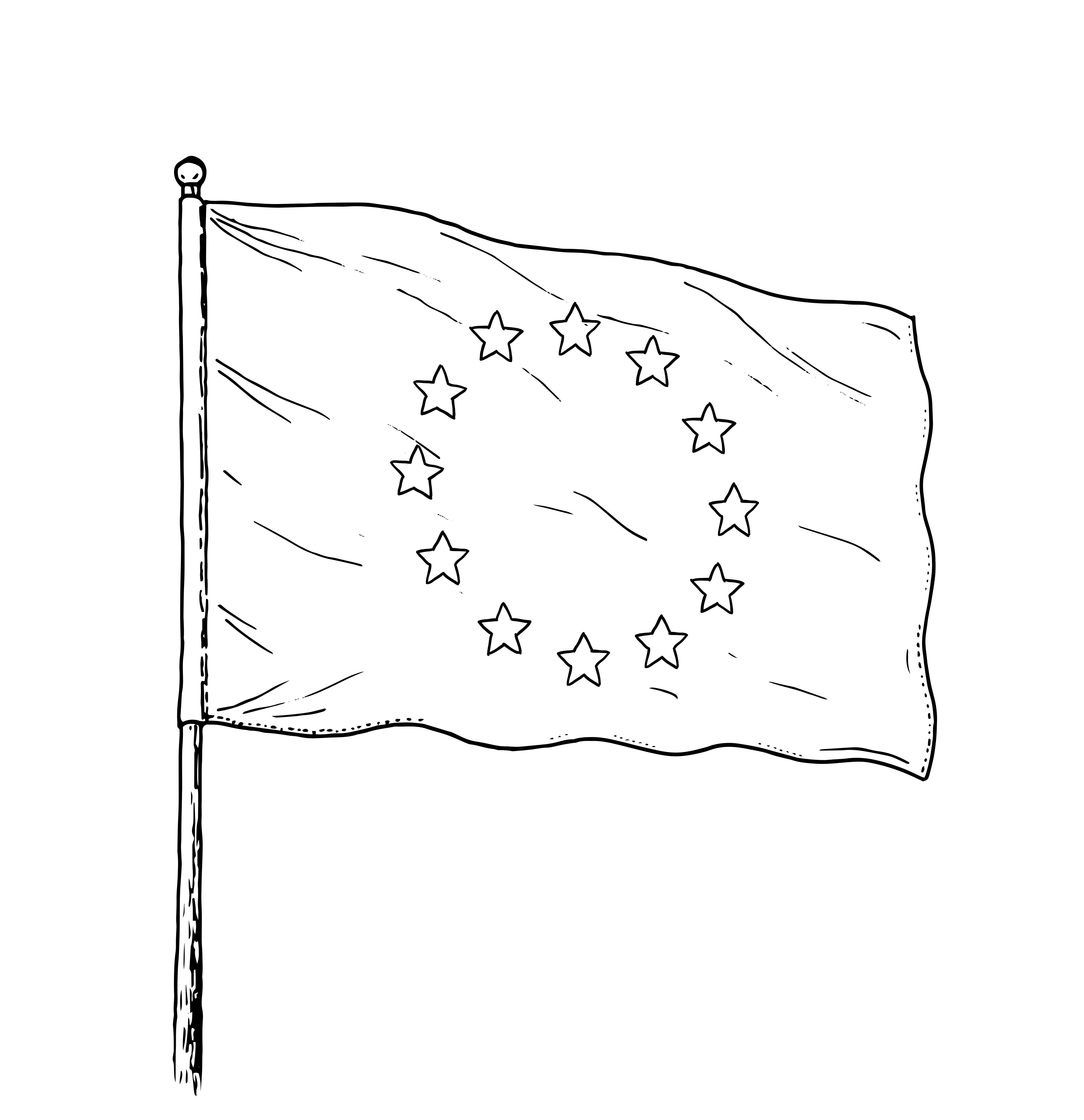 Контурный рисунок флага фото