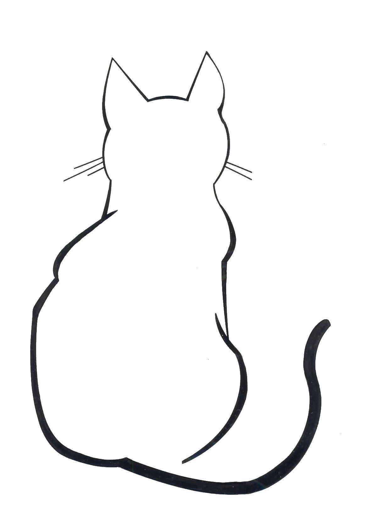 Контурный рисунок котов кошек фото
