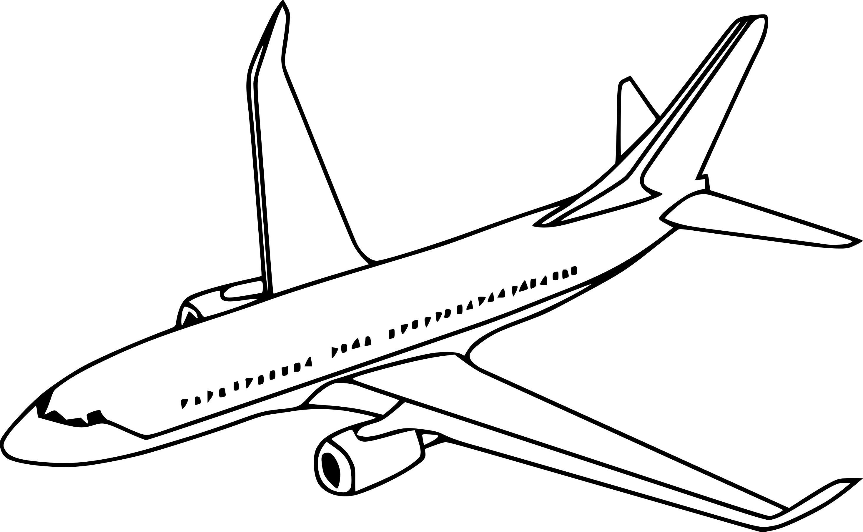 Контурный рисунок самолет фото