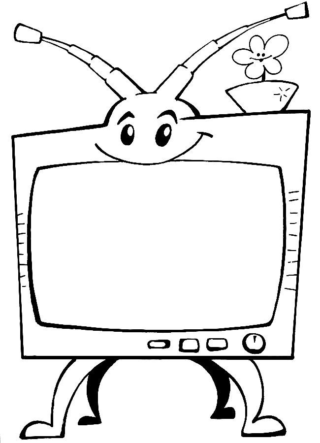 Контурный рисунок телевизора фото