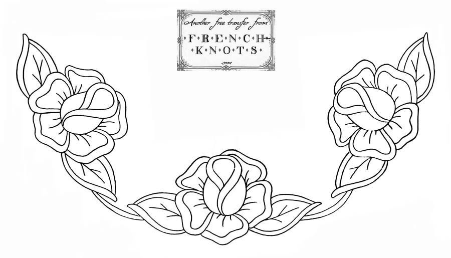 Контурный рисунок цветка для вышивки фото