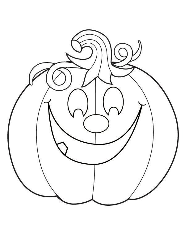 Контурный рисунок тыквы для хэллоуина фото