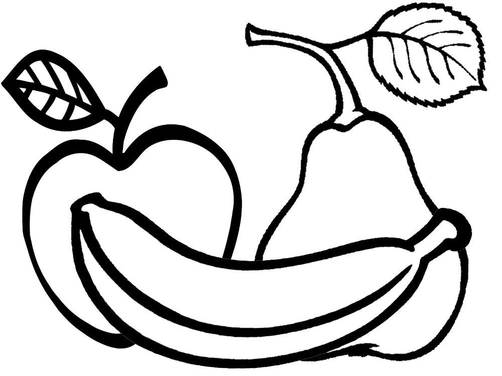 Контурные рисунки для детей овощи и фрукты фото