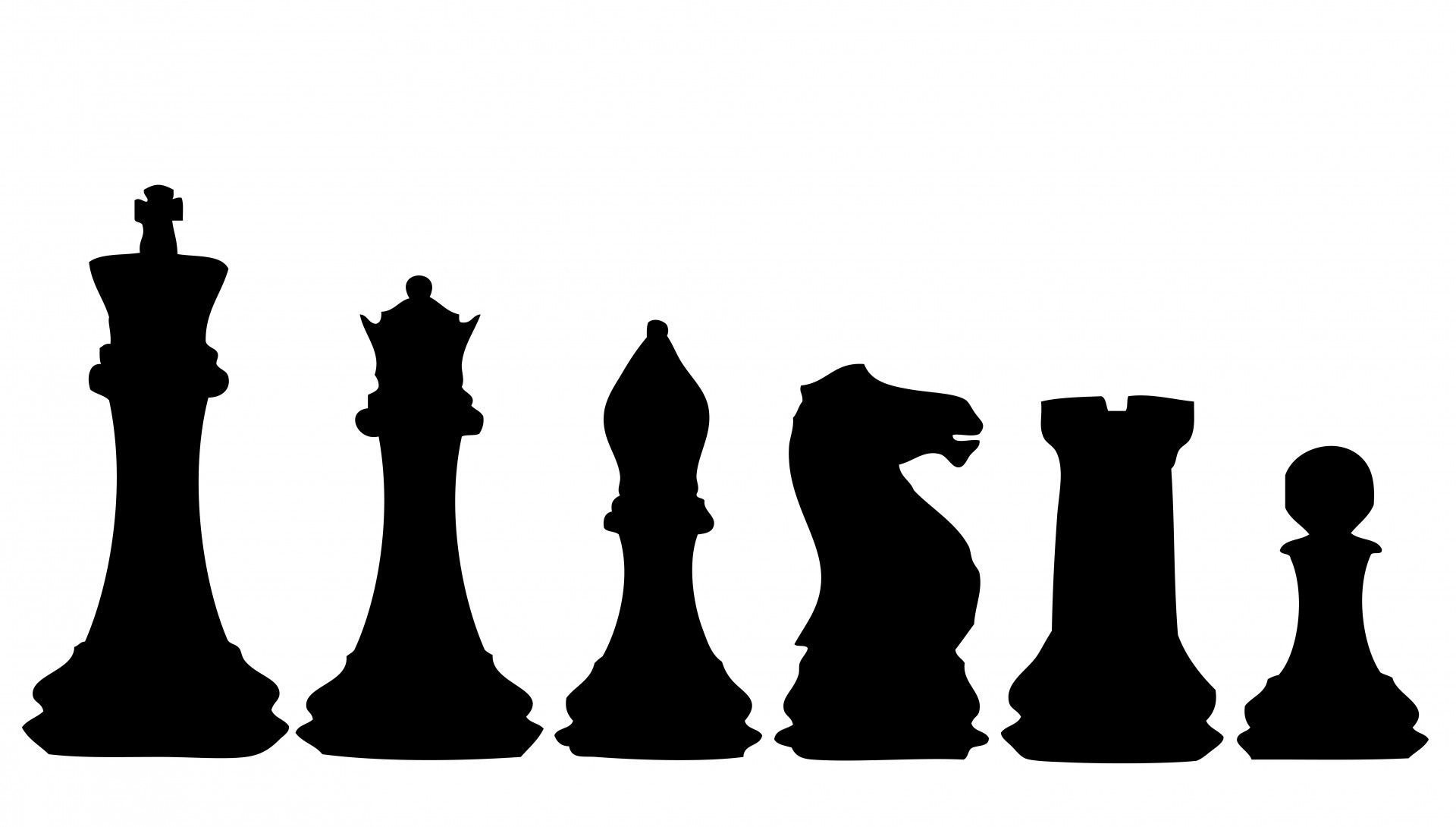 Контуры шахматных фигур на прозрачном фоне фото