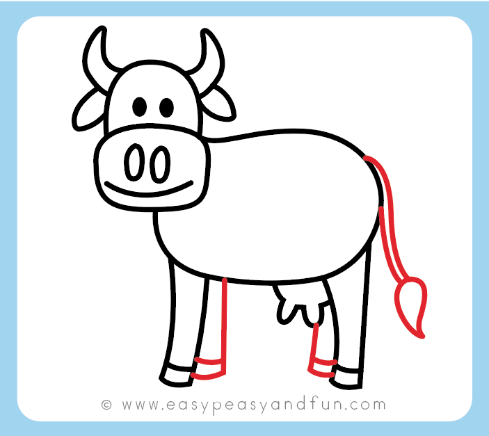 Корова поэтапно для детей рисунок фото