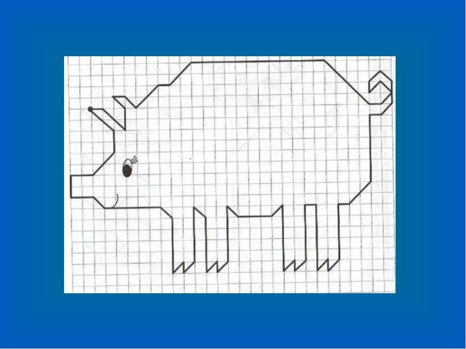 Корова рисунок для детей по клеточкам фото