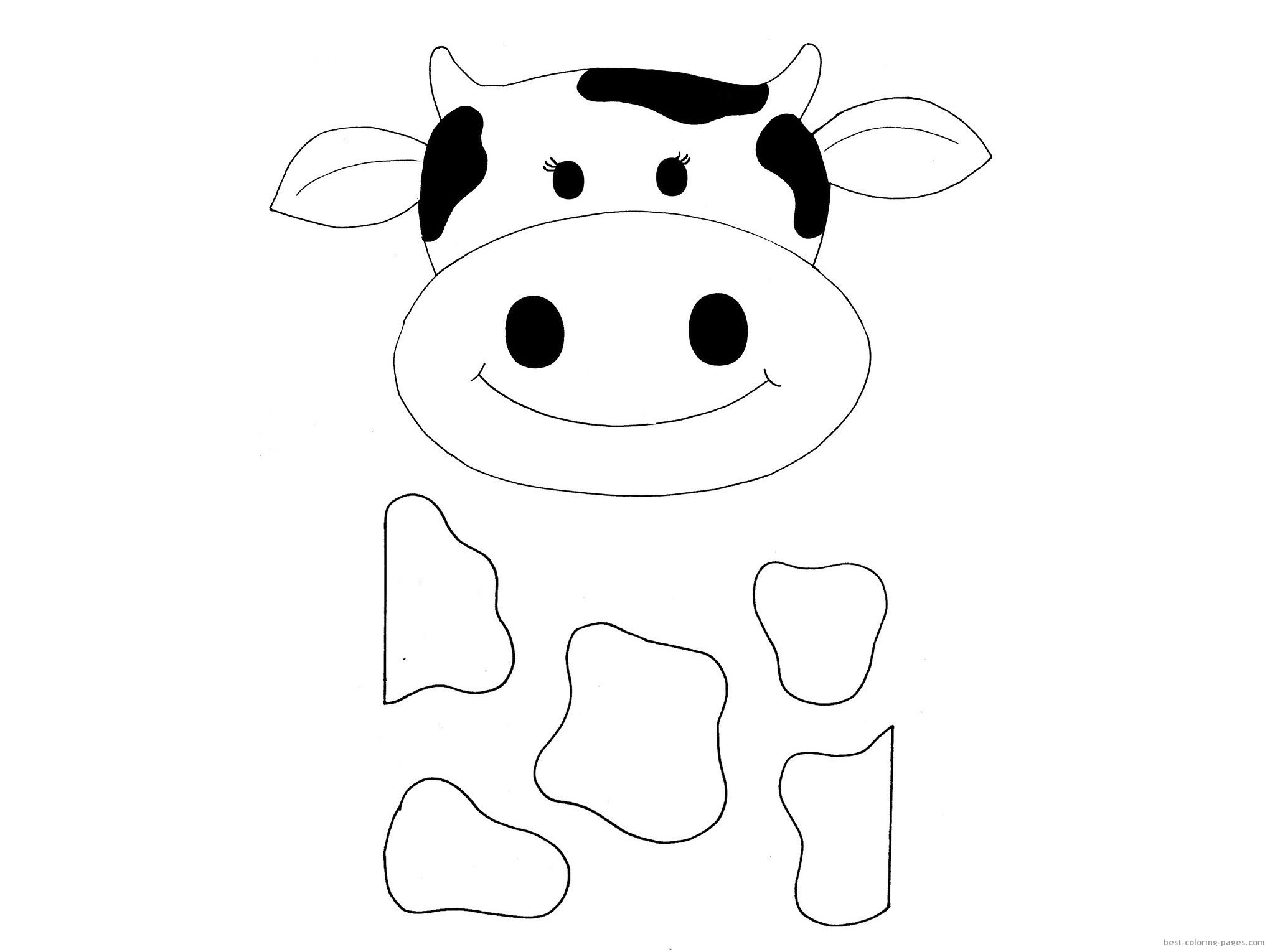 Корова рисунок трафарет фото