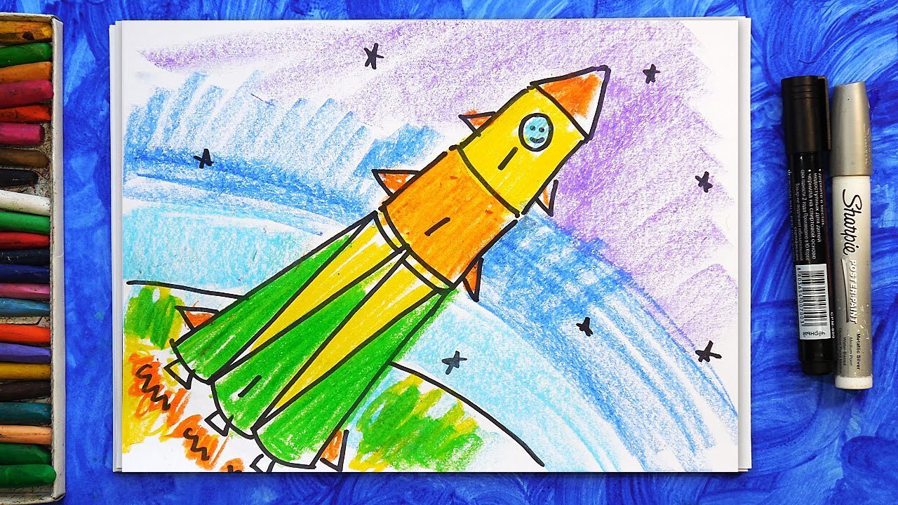 Космические ракеты детские рисунки фото