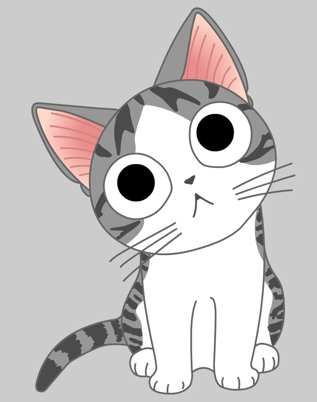 Кот милый рисунок аниме фото