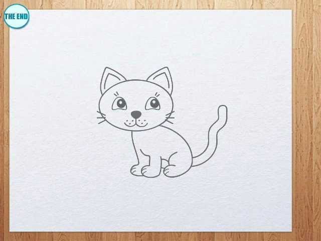 Котенок рисунки детские простые фото