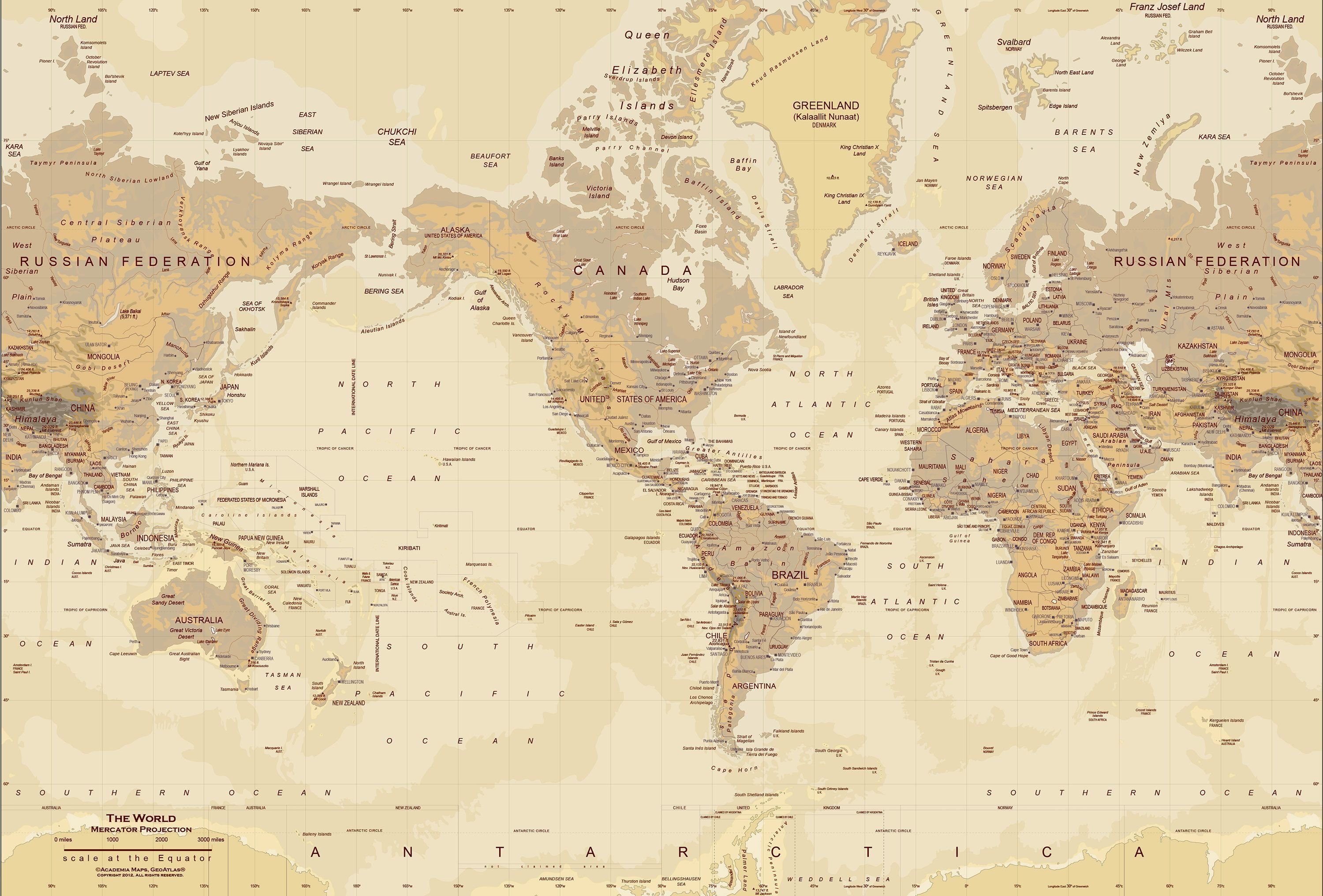 Красивая карта мира обои фото