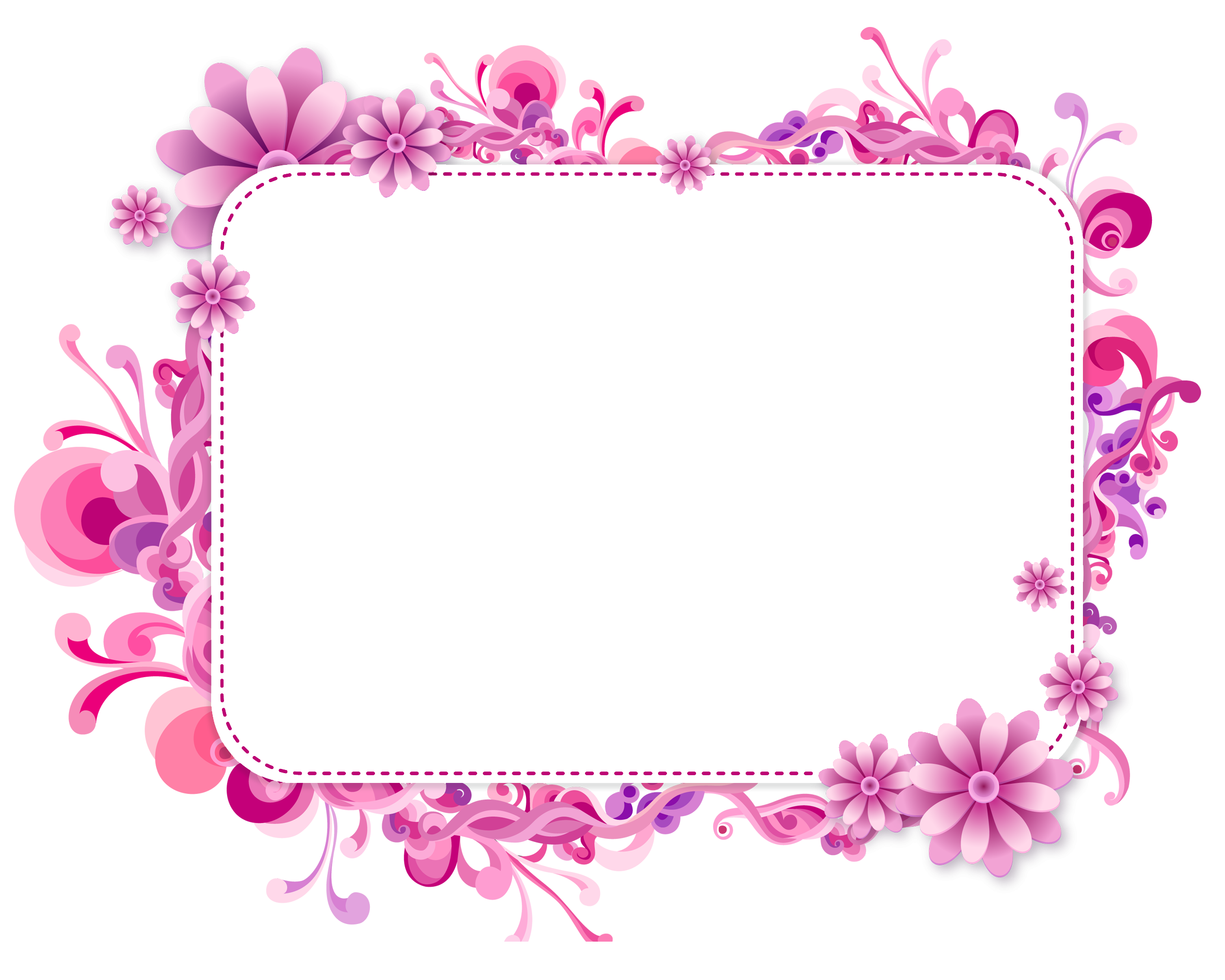 Красивая розовая рамка на прозрачном фоне фото