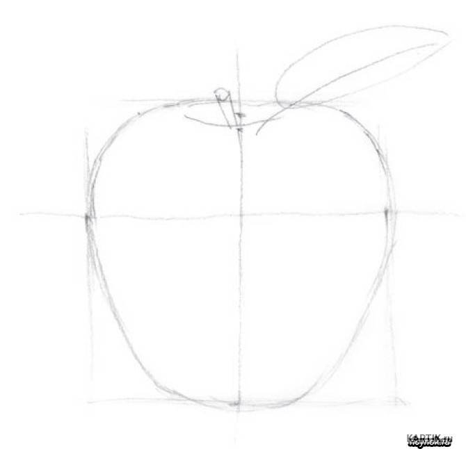 Красивое яблоко рисунок поэтапно фото