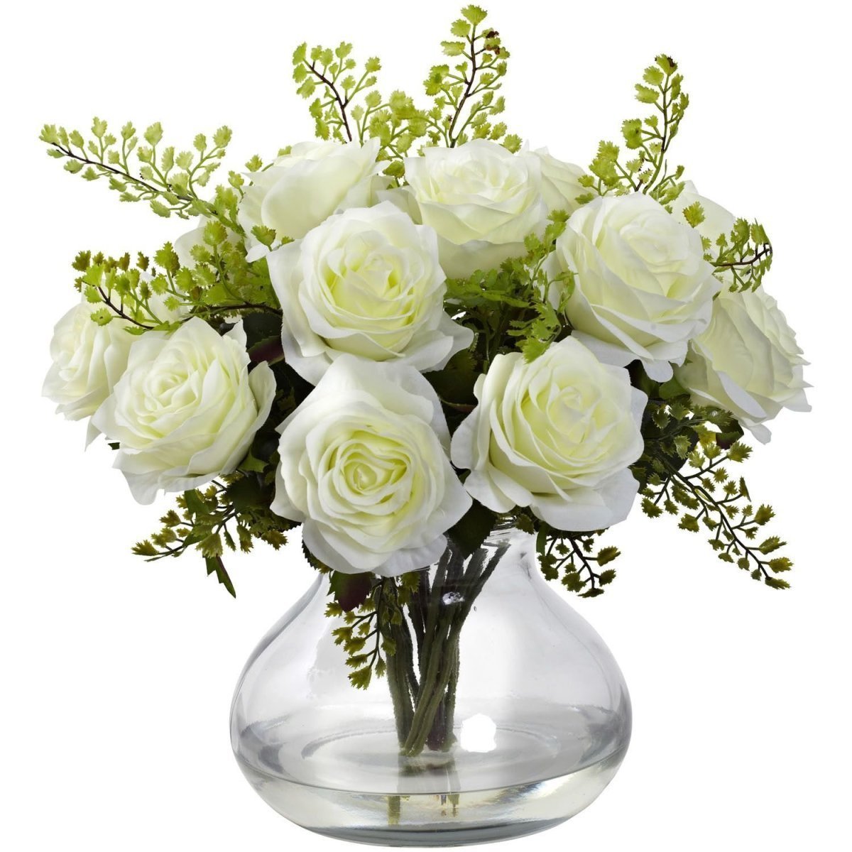 Красивый букет цветов в вазе на прозрачном фоне фото