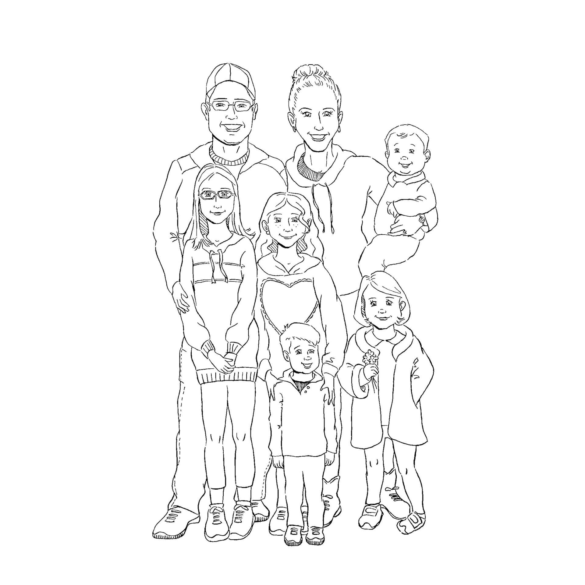 Красивый рисунок на тему моя семья карандашом фото