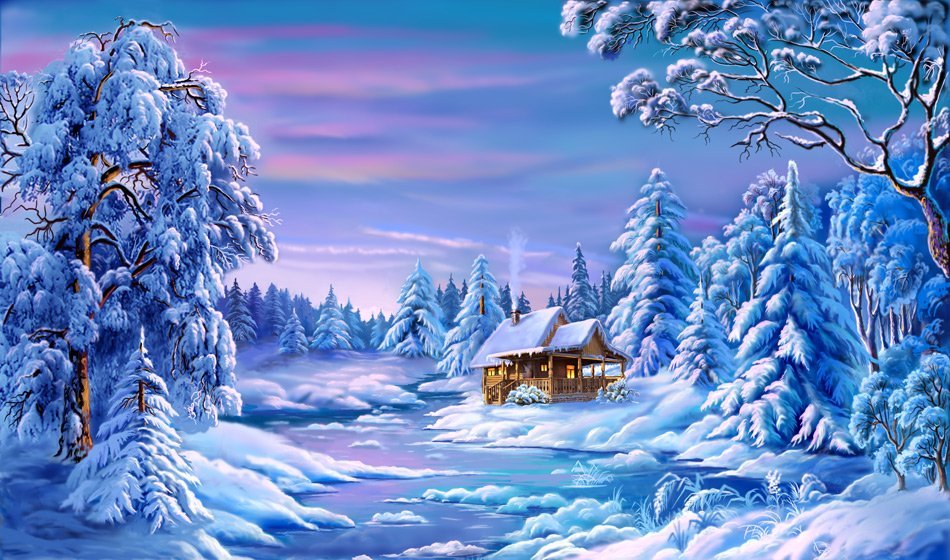 Красивый зимний рисунок для детского сада фото