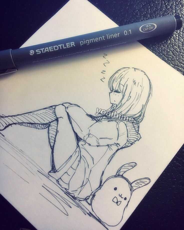Красивые аниме рисунки ручкой фото