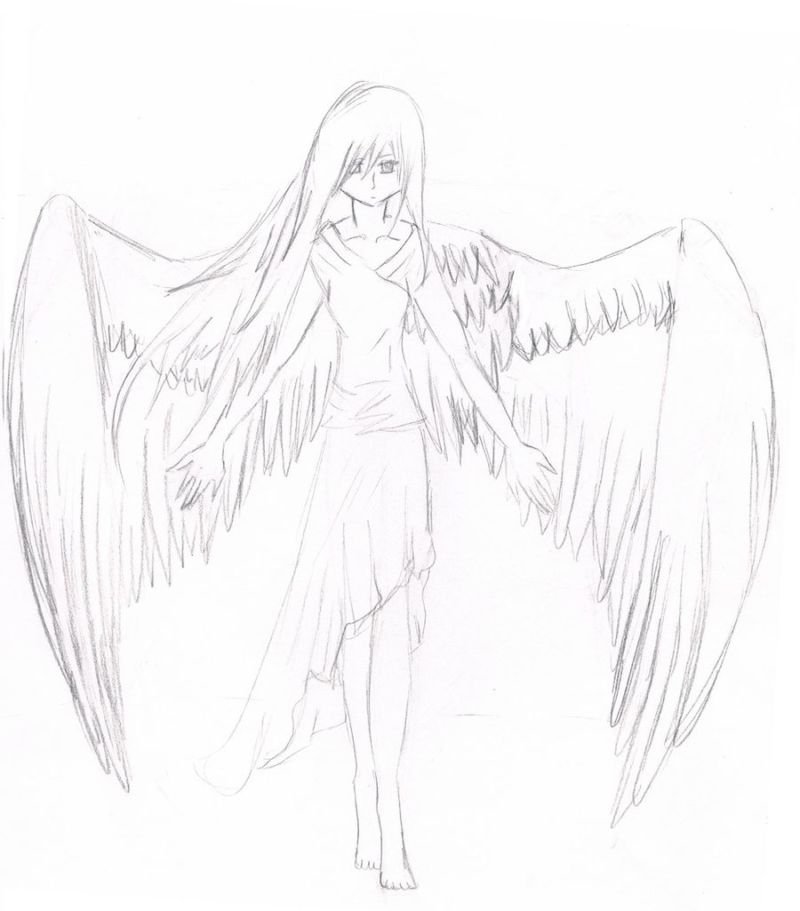 Красивые рисунки ангела карандашом поэтапно фото