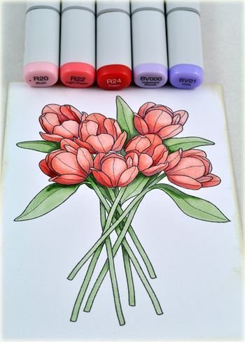 Красивые рисунки фломастерами для начинающих цветы фото