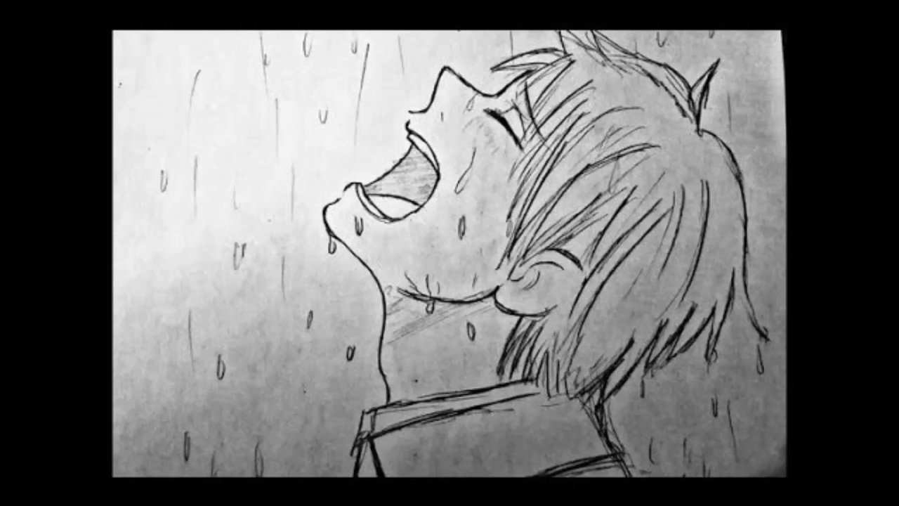 Красивые рисунки карандашом аниме грустные фото