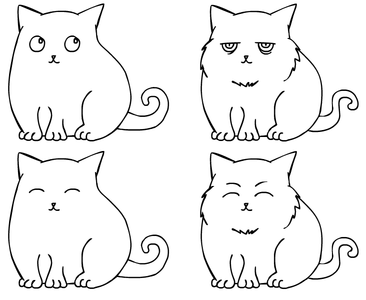 Красивые рисунки котов для начинающих фото