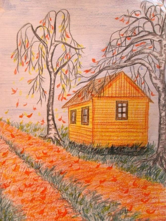 Красивые рисунки осени карандашом для начинающих фото