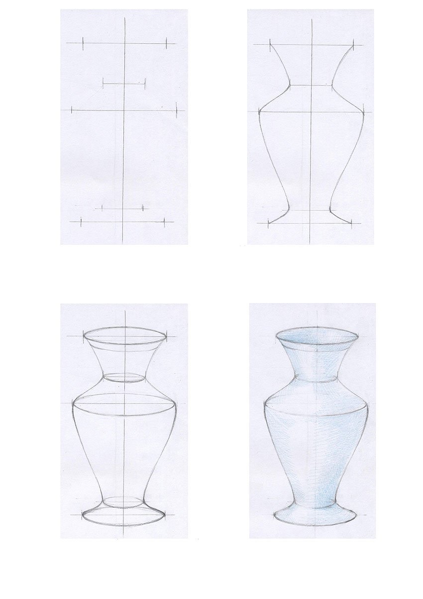Красивые вазы поэтапно рисунки фото