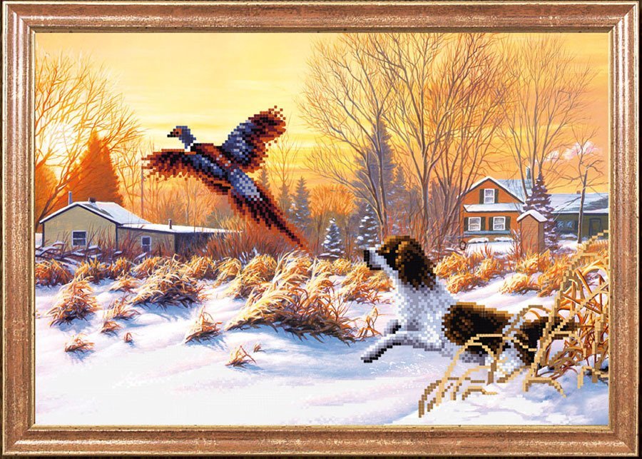 Красивые зимние пейзажи рисунки с животными фото