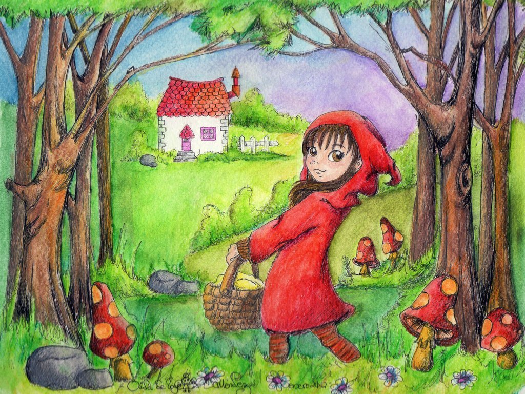 Красная шапочка рисунки к сказке детские фото
