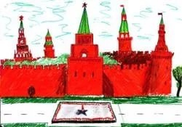 Кремль рисунок детский фото