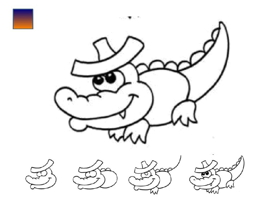 Крокодил детский рисунок самый простой фото
