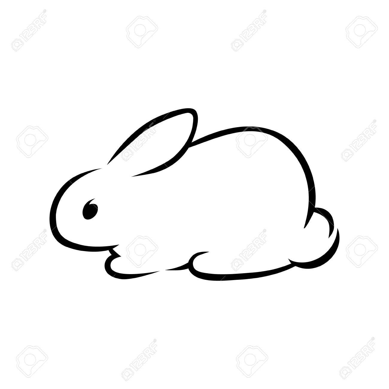Кролик рисунок контурный фото