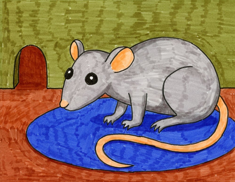 Крыса рисунок детский фото