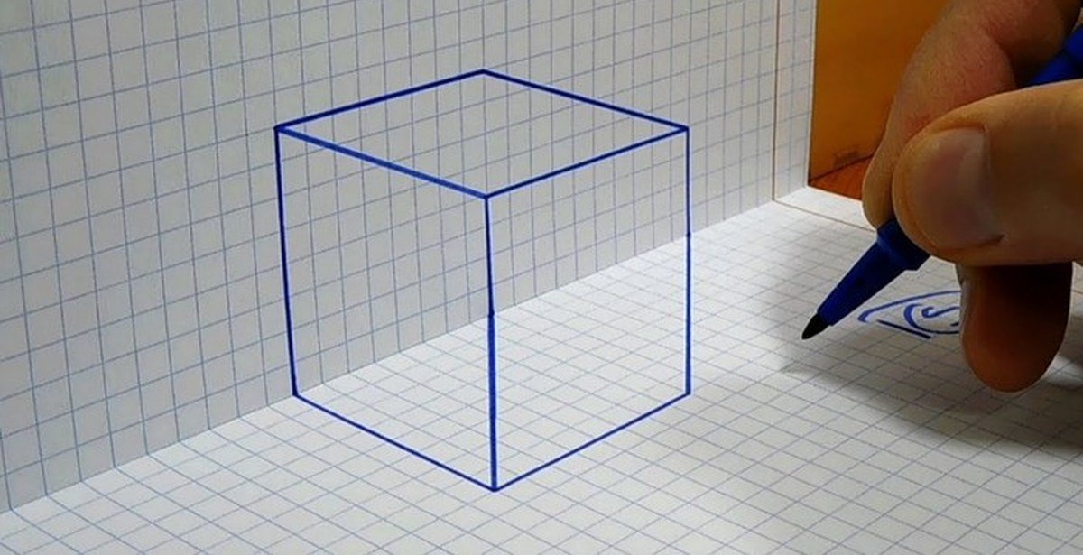 Куб рисунок по клеточкам фото
