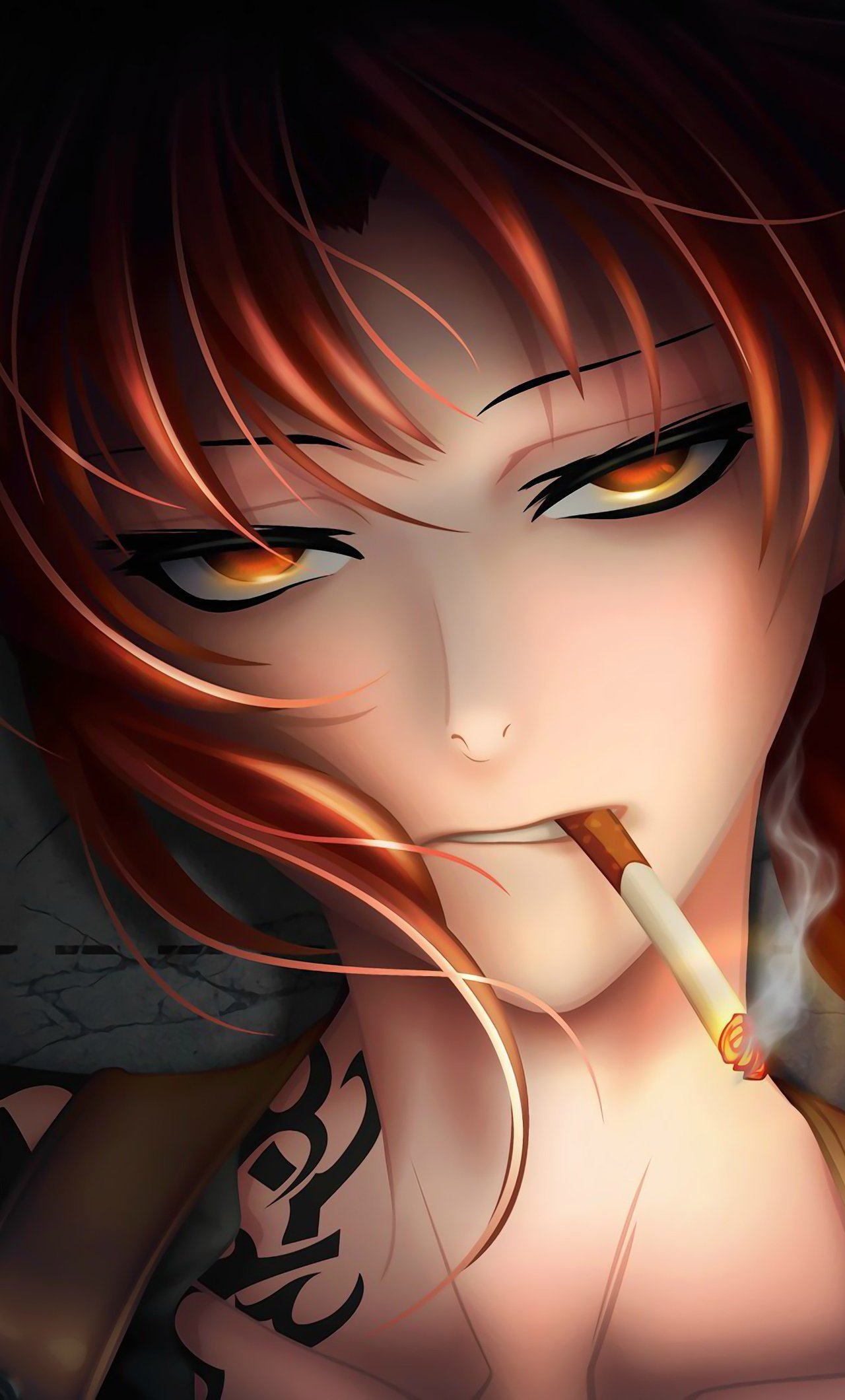 Курящая девушка рисунки аниме фото