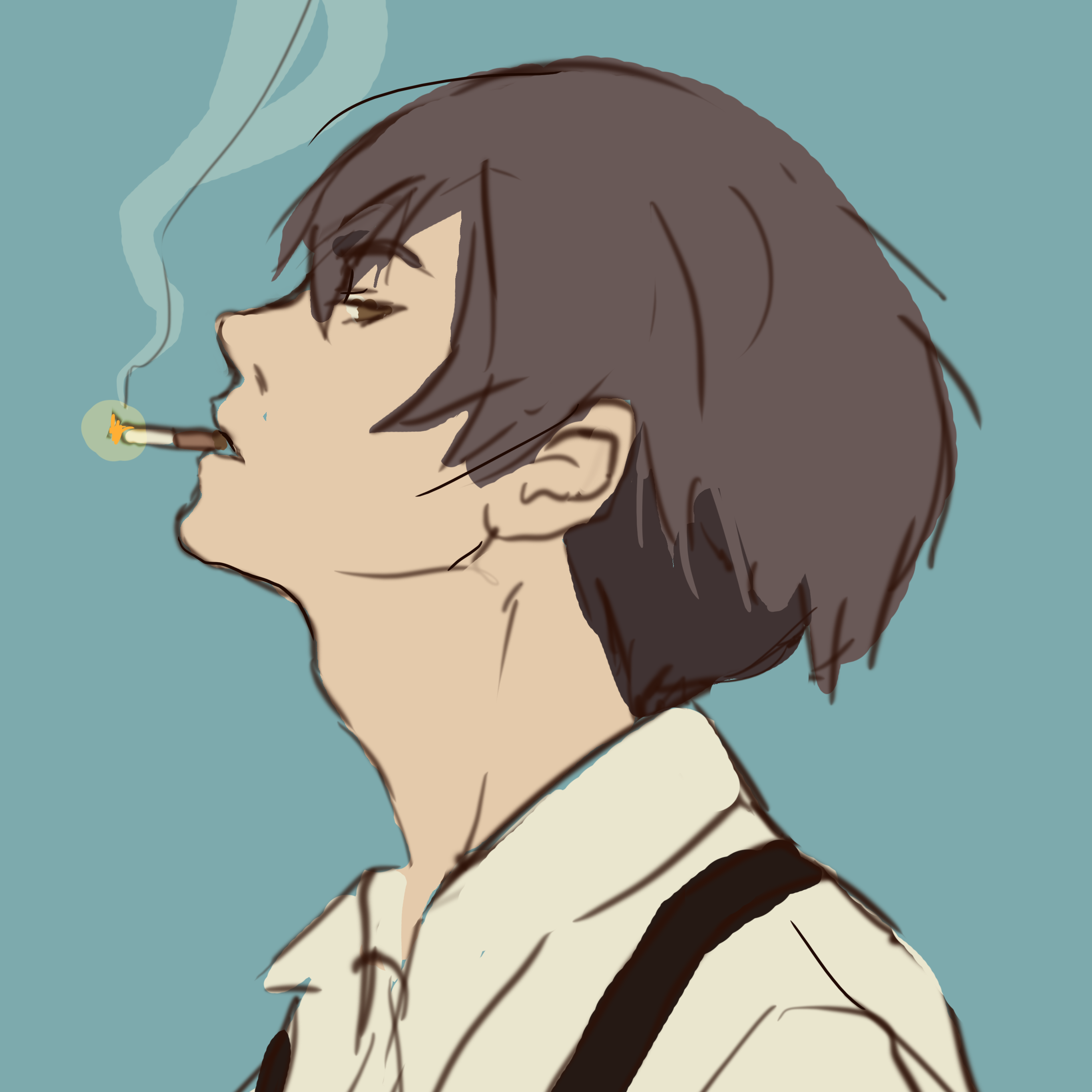 Курящий парень рисунки аниме фото